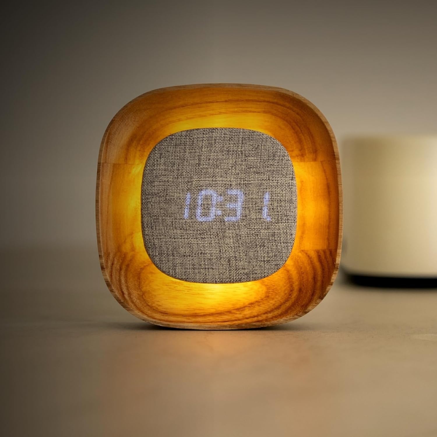 Wood LED Alarm Clock Walnut Touch Control Dimmable Bedside Desk Clock