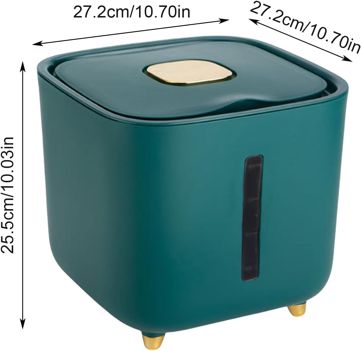 10KG Airtight Rice Storage Container Clear Window Pantry Food Bin