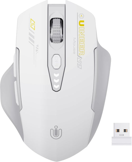 Rechargeable Wireless Mouse Battery Display Adjustable DPI USB Laptop Office