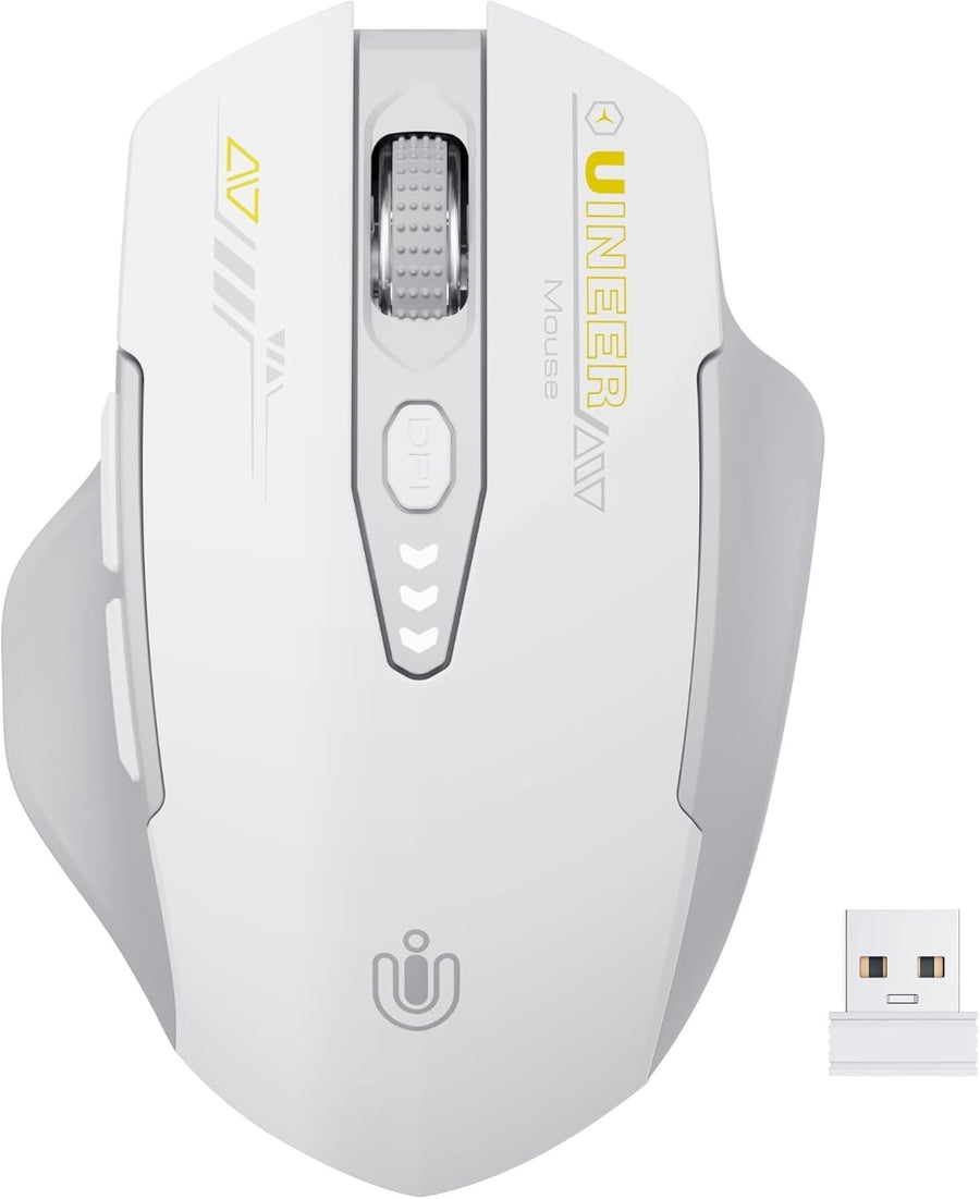 Rechargeable Wireless Mouse Battery Display Adjustable DPI USB Laptop Office