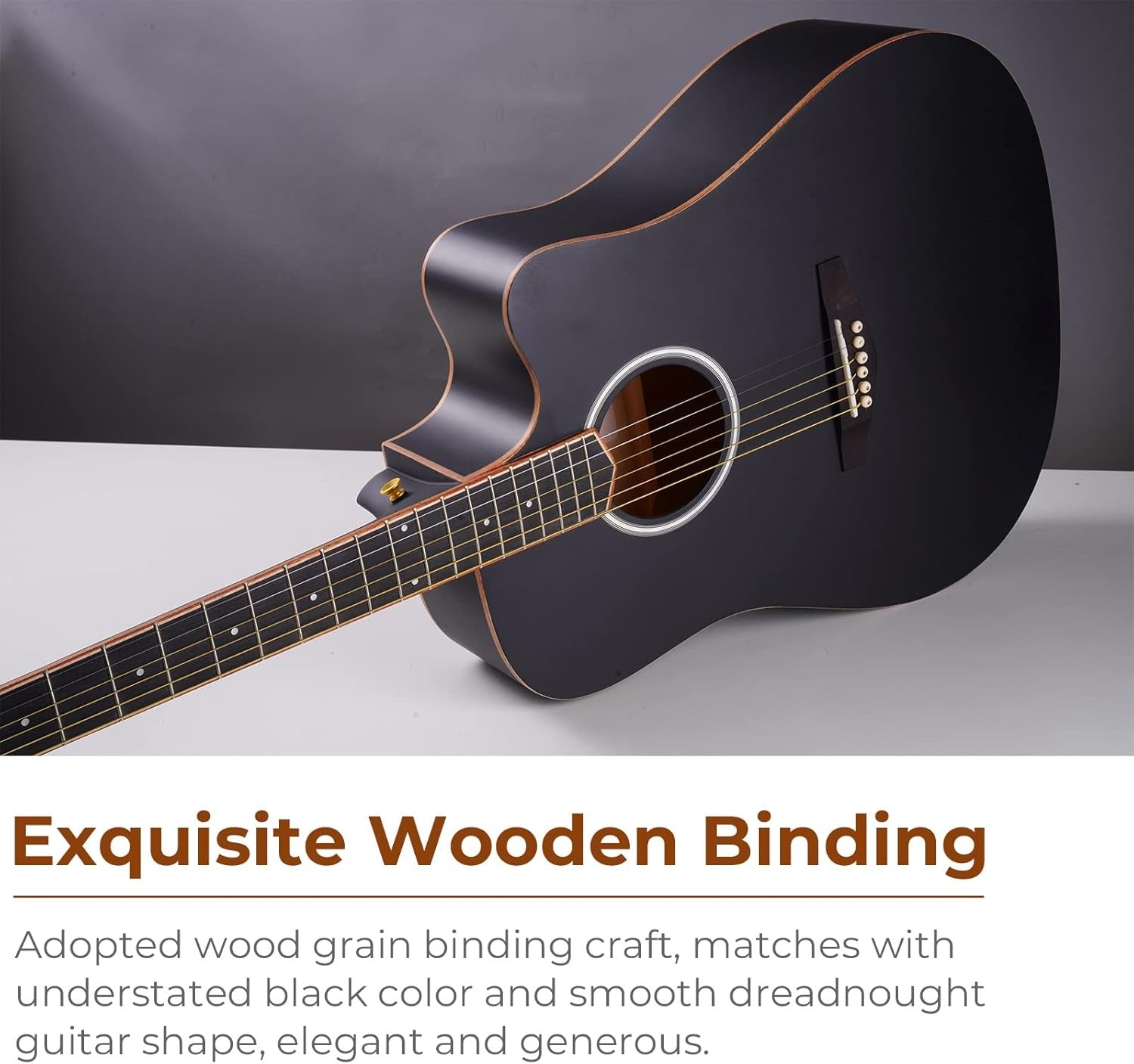 Electro Acoustic Guitar 41in Cutaway 4 Band EQ Black
