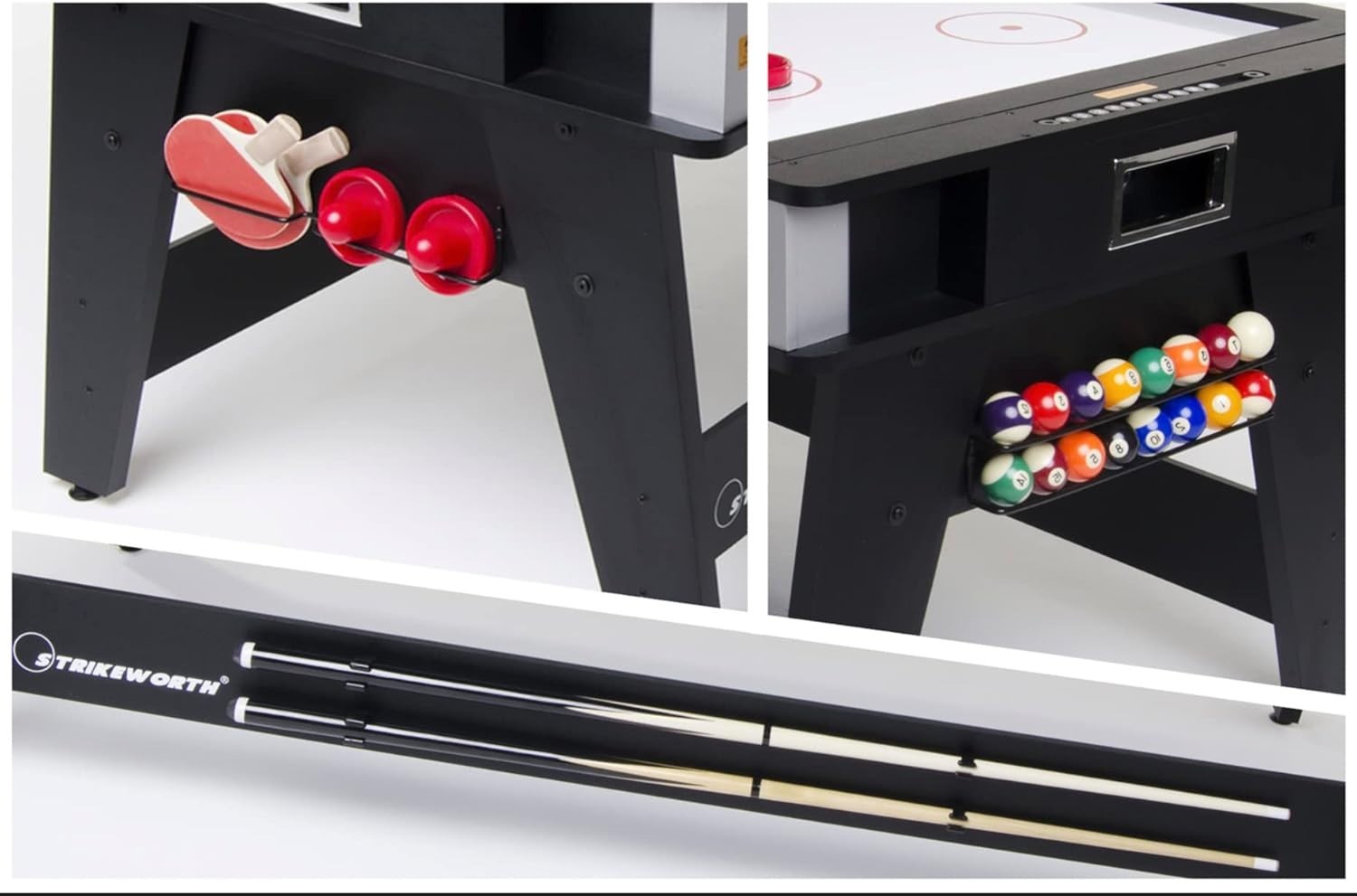6ft 3 in 1 Rotating Pool Air Hockey Table Tennis Game Table