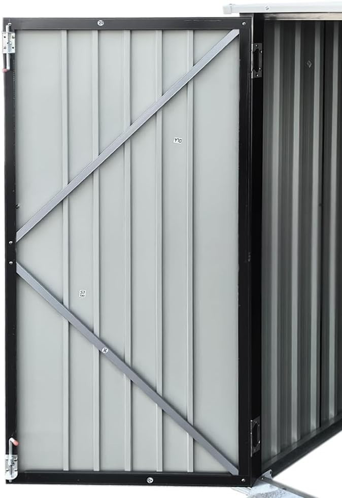 6.53x4.63FT Black Metal Garden Shed Lockable Tool & Bike Storage
