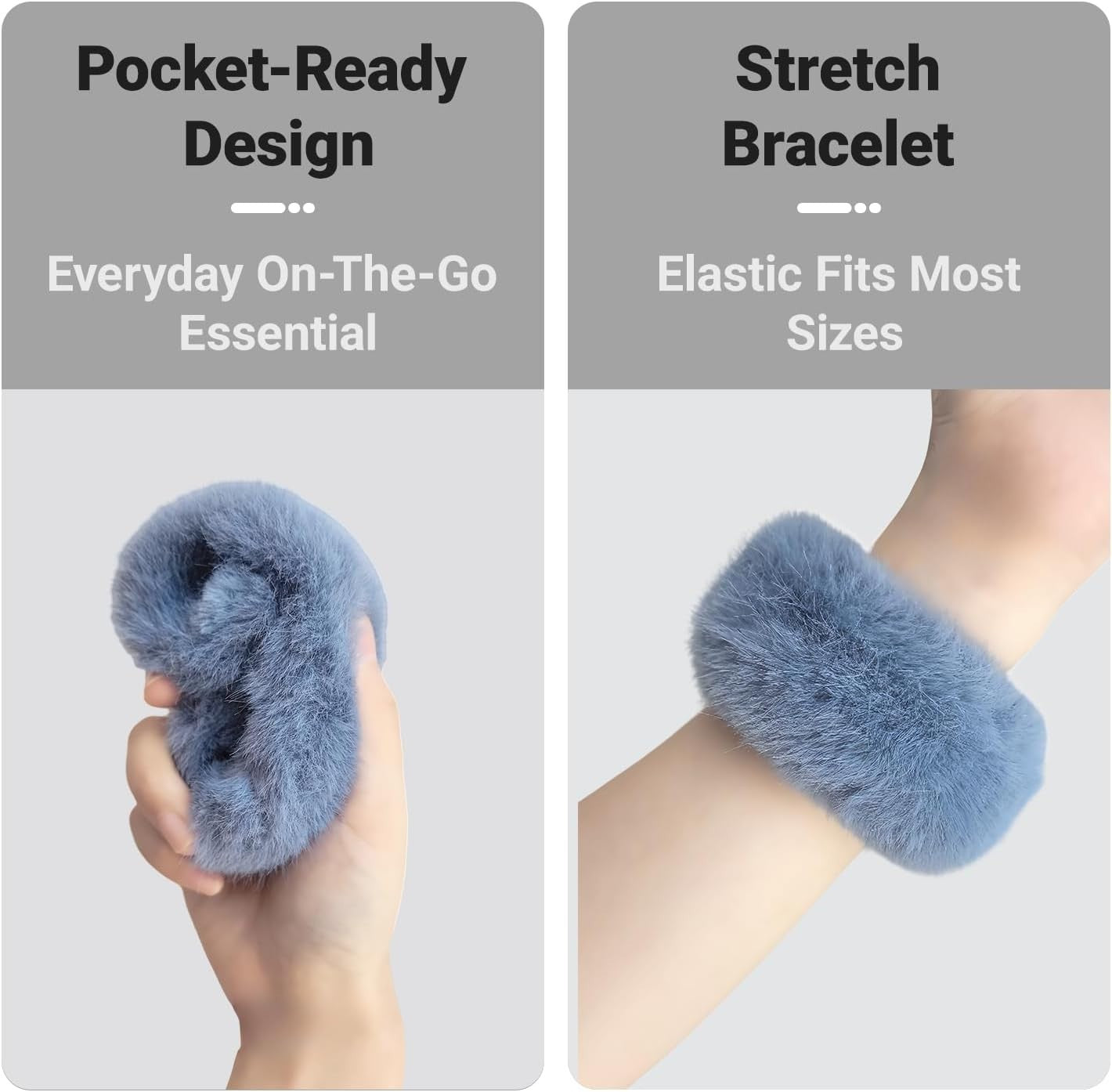 Snap Fidget Bracelet Anxiety Relief Sensory Hair Wrist Toy Blue
