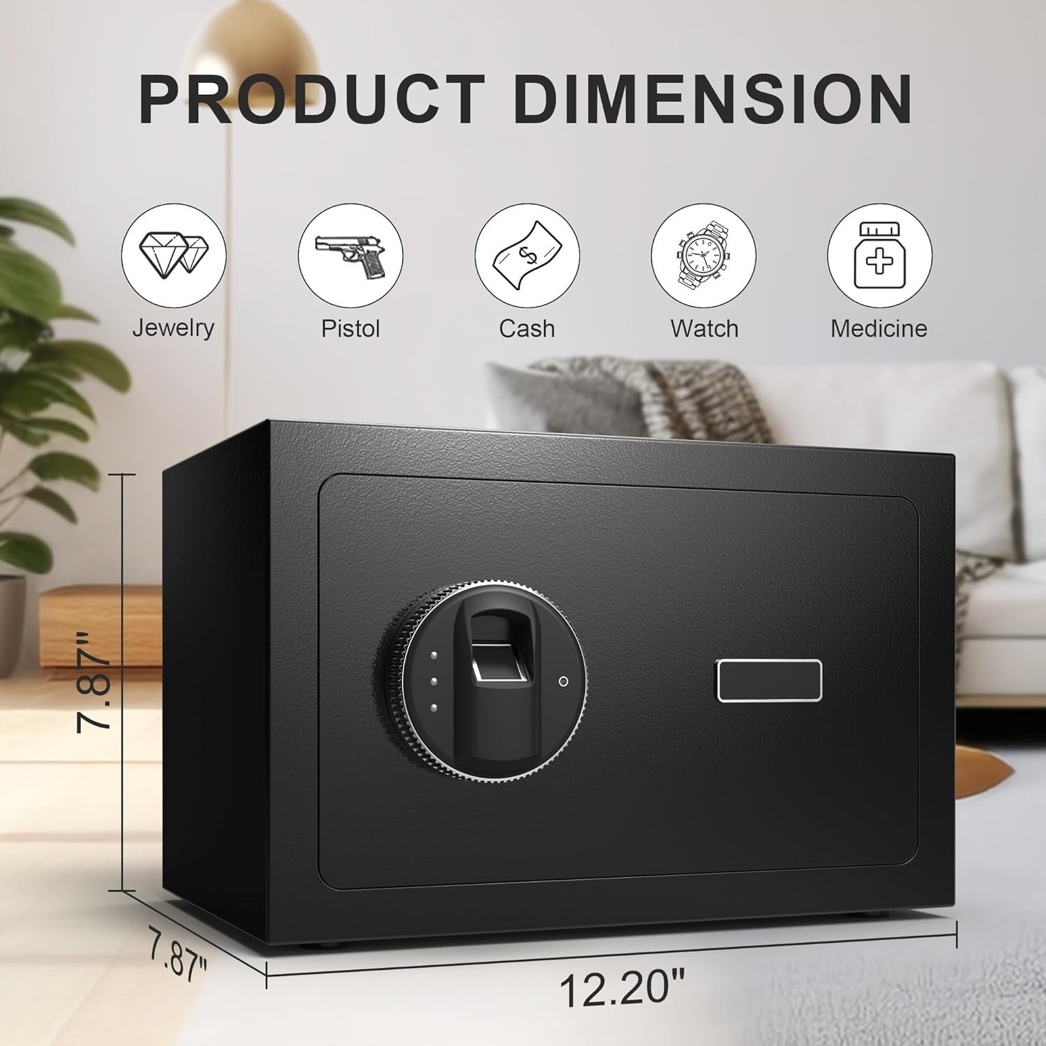Biometric Fingerprint Safe Box Fireproof Waterproof Cash Security Safe