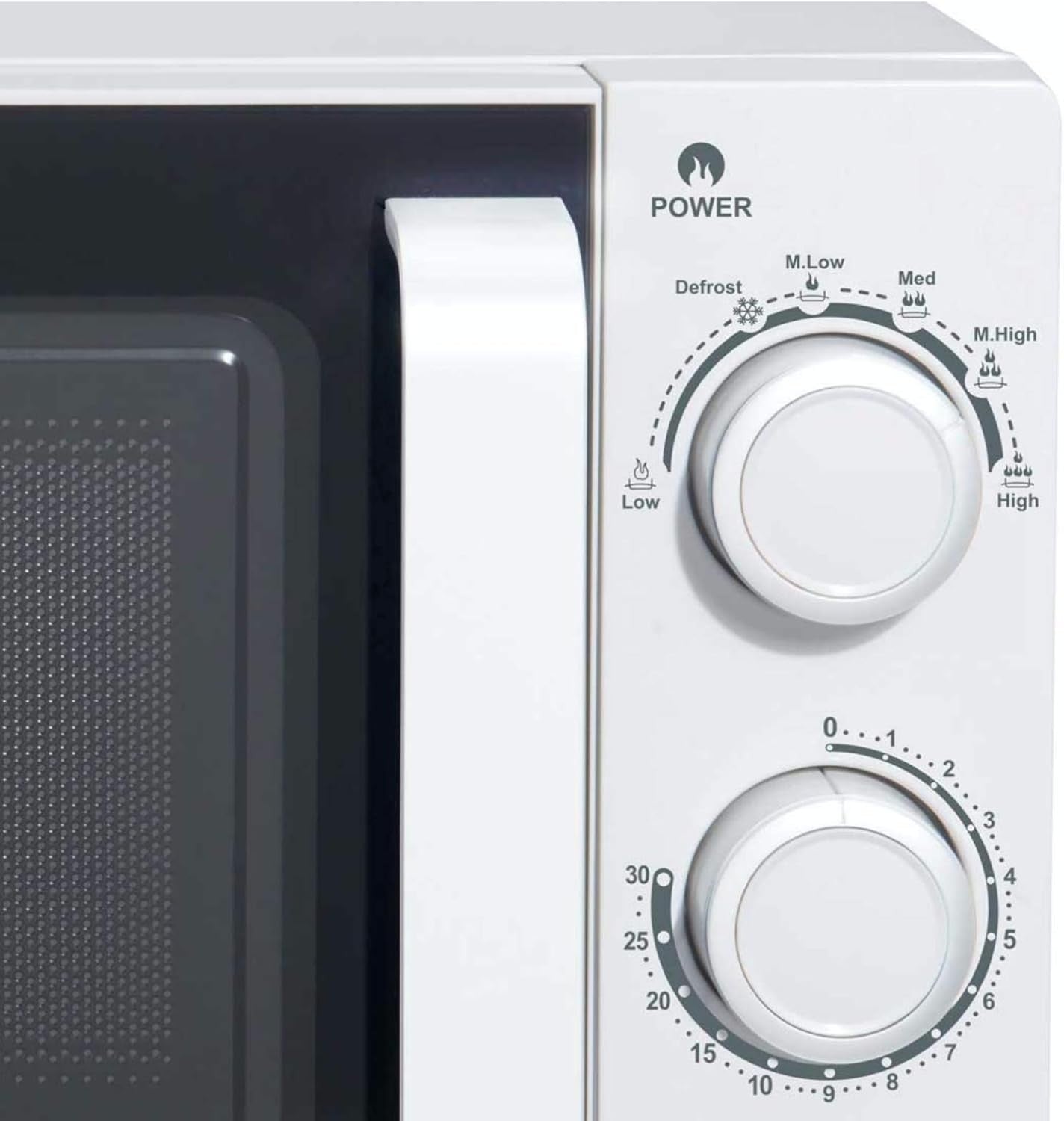 20L Stainless Steel Microwave Oven 700W White with 6 Power Levels
