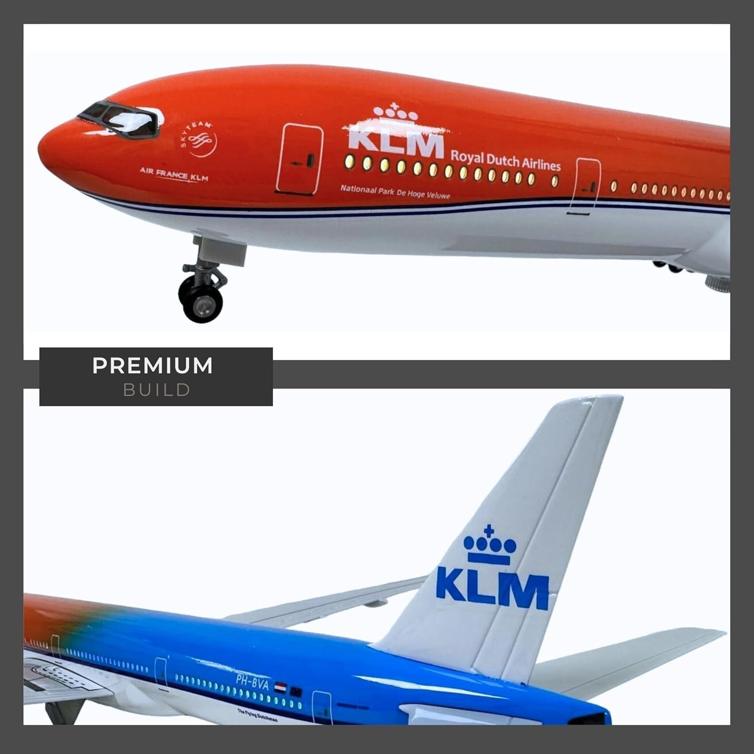 Large Scale Model Plane w/ Voice-Activated Lights & Display Stand Gift
