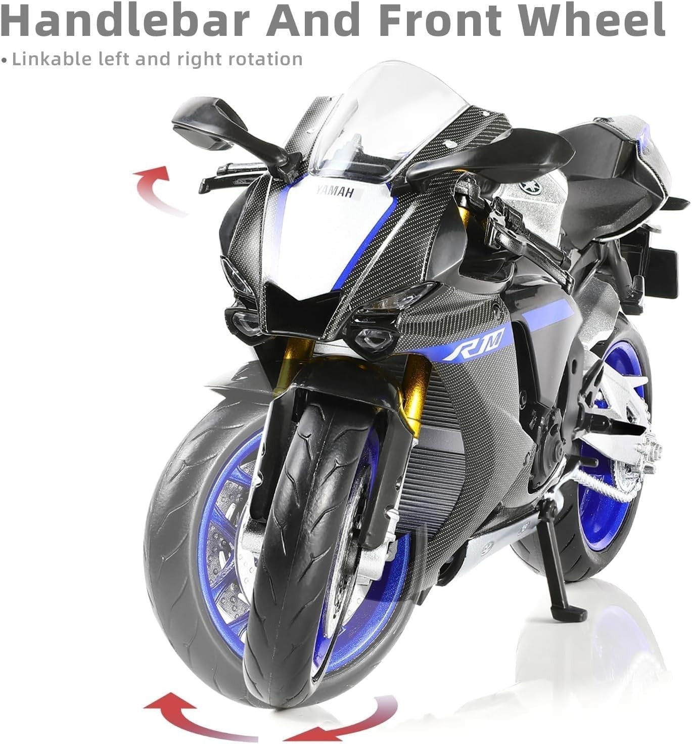 1:12 Diecast YZF-R1M Motorbike Model Silver Miniature Collectible Gift