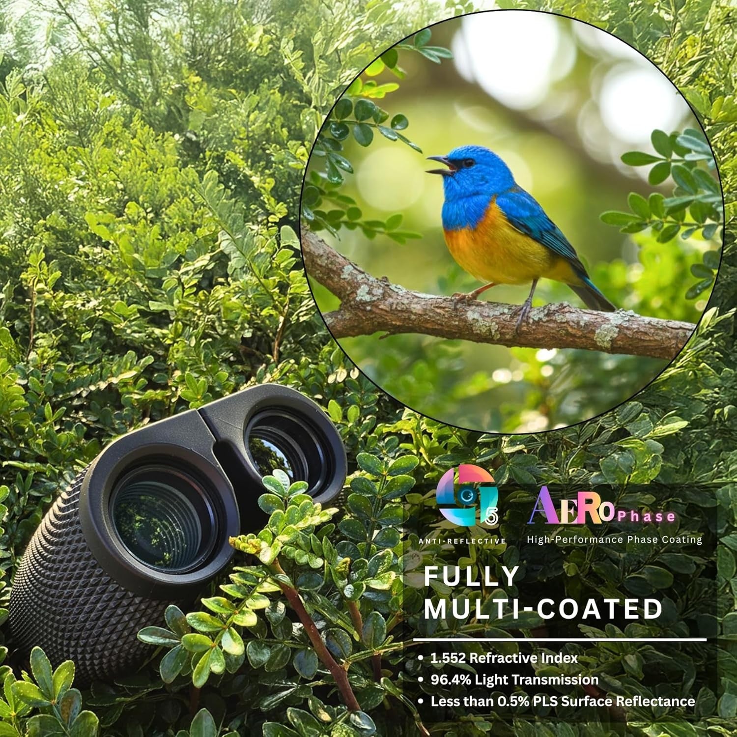 10x25 Compact Binoculars HD Lightweight Waterproof for Travel Bird Watching