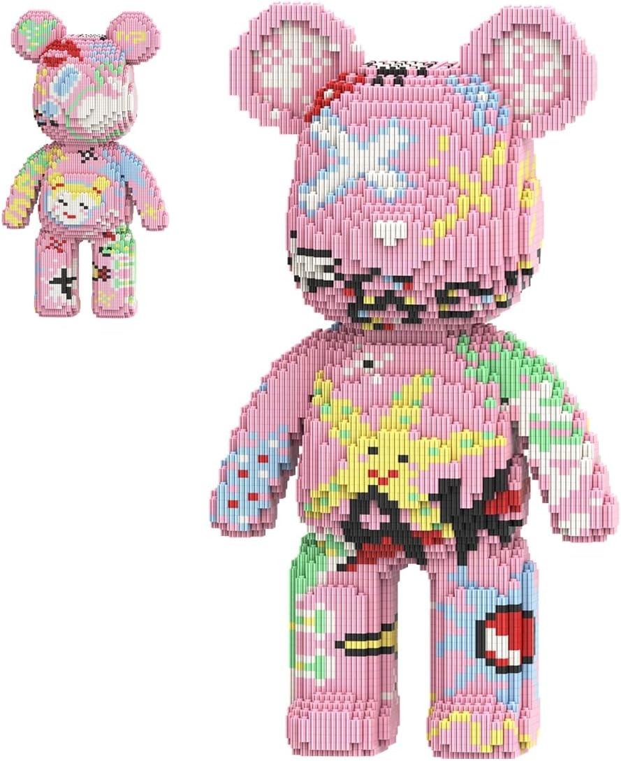 Pink Bear Building Block Set 5600 Pcs | Creative Home Decor & Kids Gift