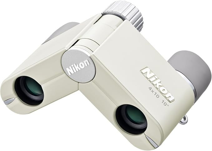 4x10 Ultra-Compact Pocket Binoculars | Lightweight HD Travel Optics Ivory