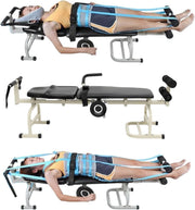 Folding Traction Bed & Neck Stretcher for Back Pain, Adjustable 265lb