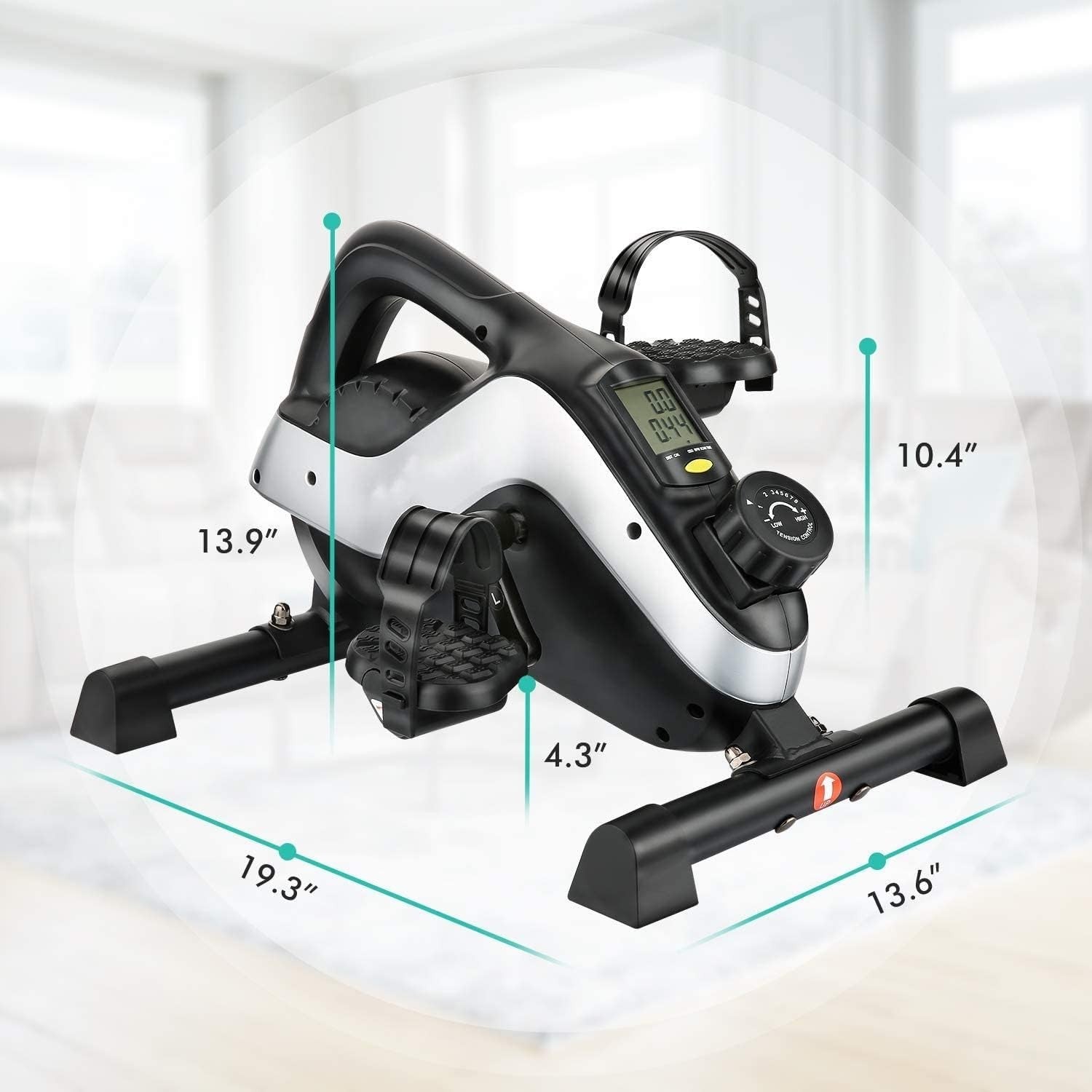 Magnetic Mini Pedal Exerciser 8 Resistance Levels LCD Arm Leg
