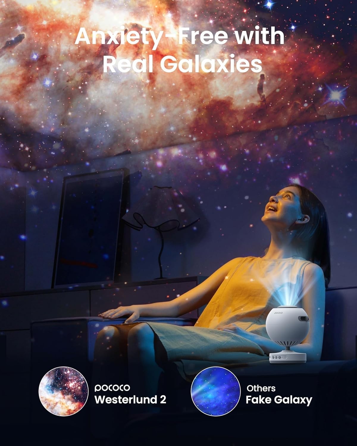 Galaxy Star Projector Night Light Planetarium LED Kids Bedroom Gift
