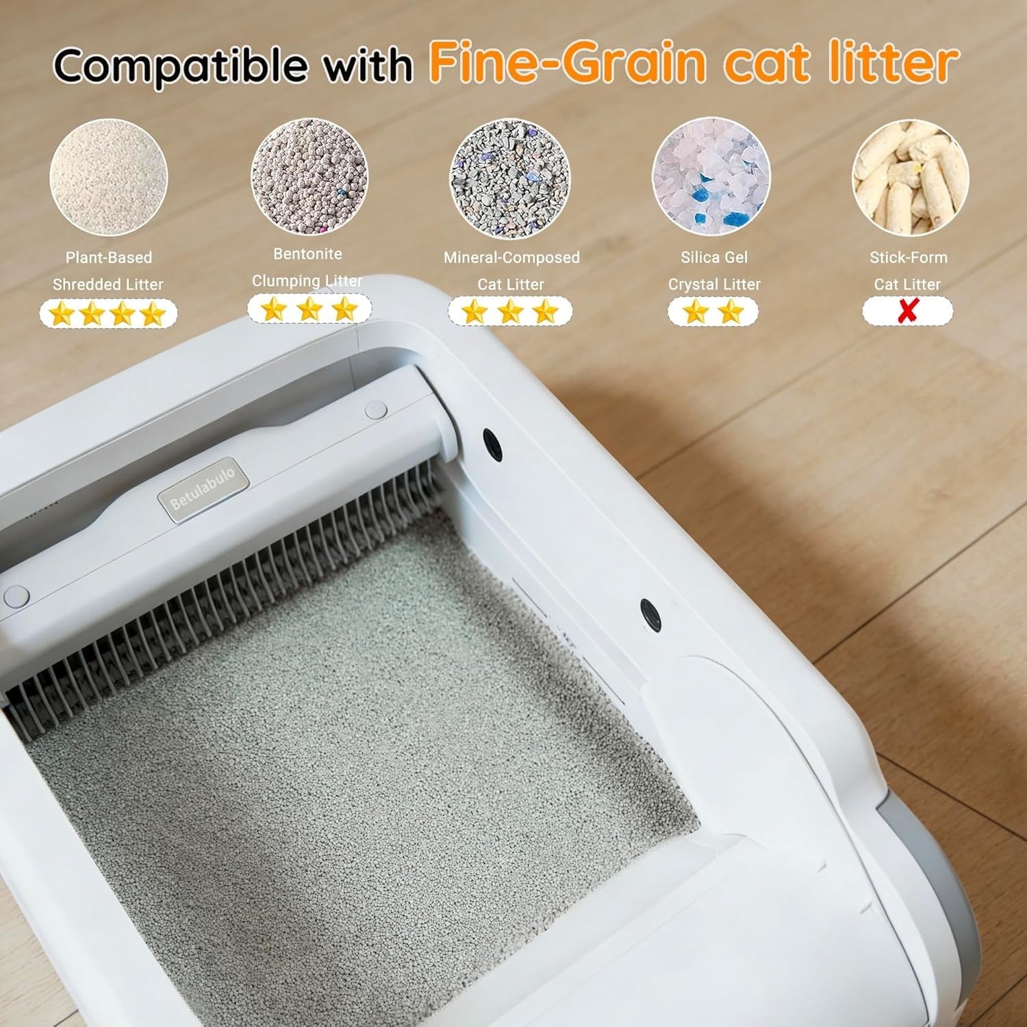 XL Self Cleaning Cat Litter Box App Control Open Top Multi Cat Tray