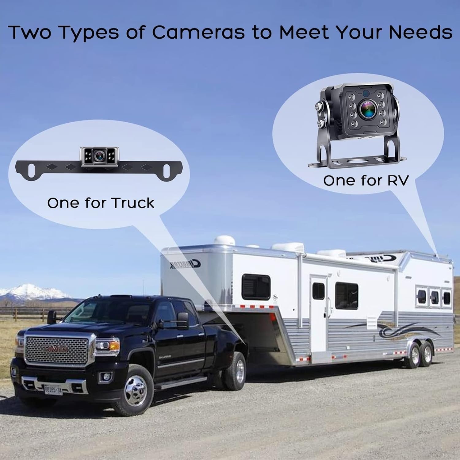 7 Inch Wired Reversing Camera Kit HD Night Vision Parking Camera Van RV