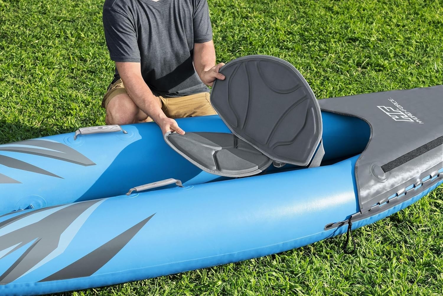1 Person Inflatable Kayak Set w/ Paddle Pump Carry Bag Blue