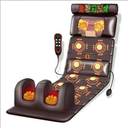 Full Body Massage Mattress 3-in-1 Shiatsu Heat Vibration Therapy w/ Pillow