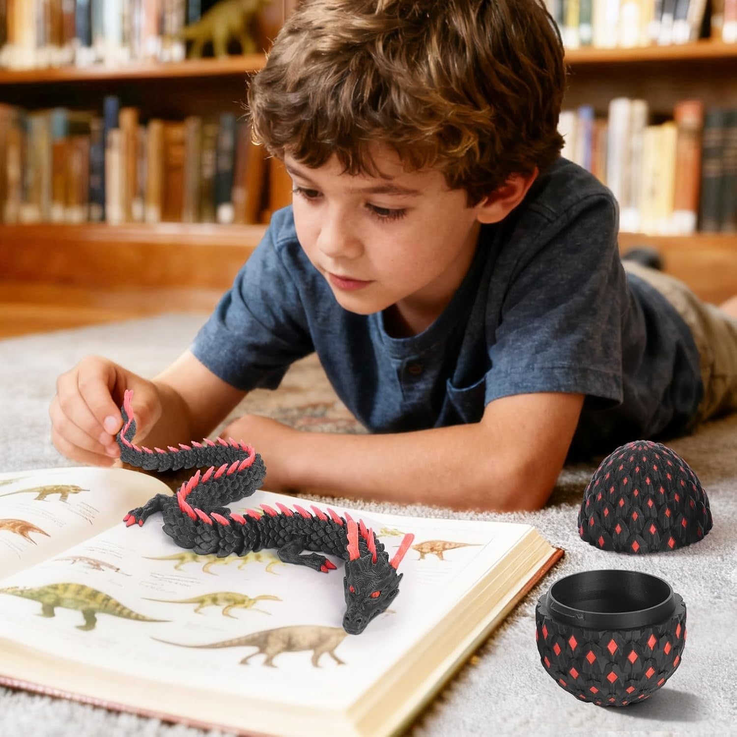 Glow in Dark Articulated Dragon Egg 12in Fantasy Fidget Desk Toy