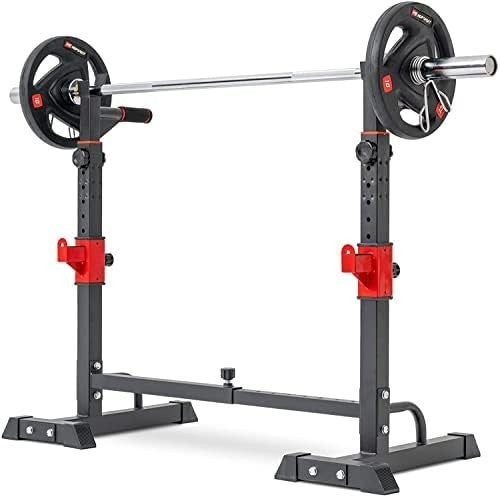Heavy Duty Adjustable Squat Rack & Barbell Stand Dip Station Home Gym