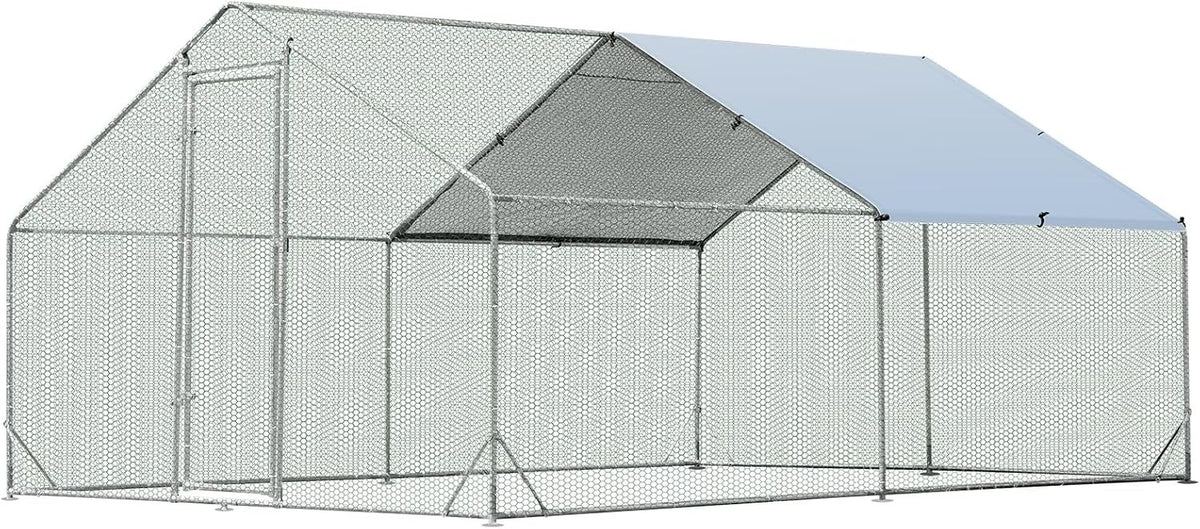 Extra Large Walk In Chicken Coop 3x4m Galvanised Run UV Cover