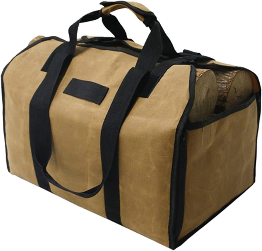 Heavy Duty Firewood Log Carrier Bag – Durable Canvas Tote, Foldable Storage, 10D