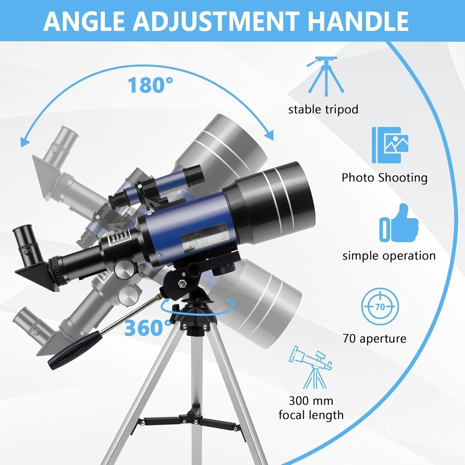 70mm Beginner Telescope for Kids & Adults with Tripod & Phone Adapter