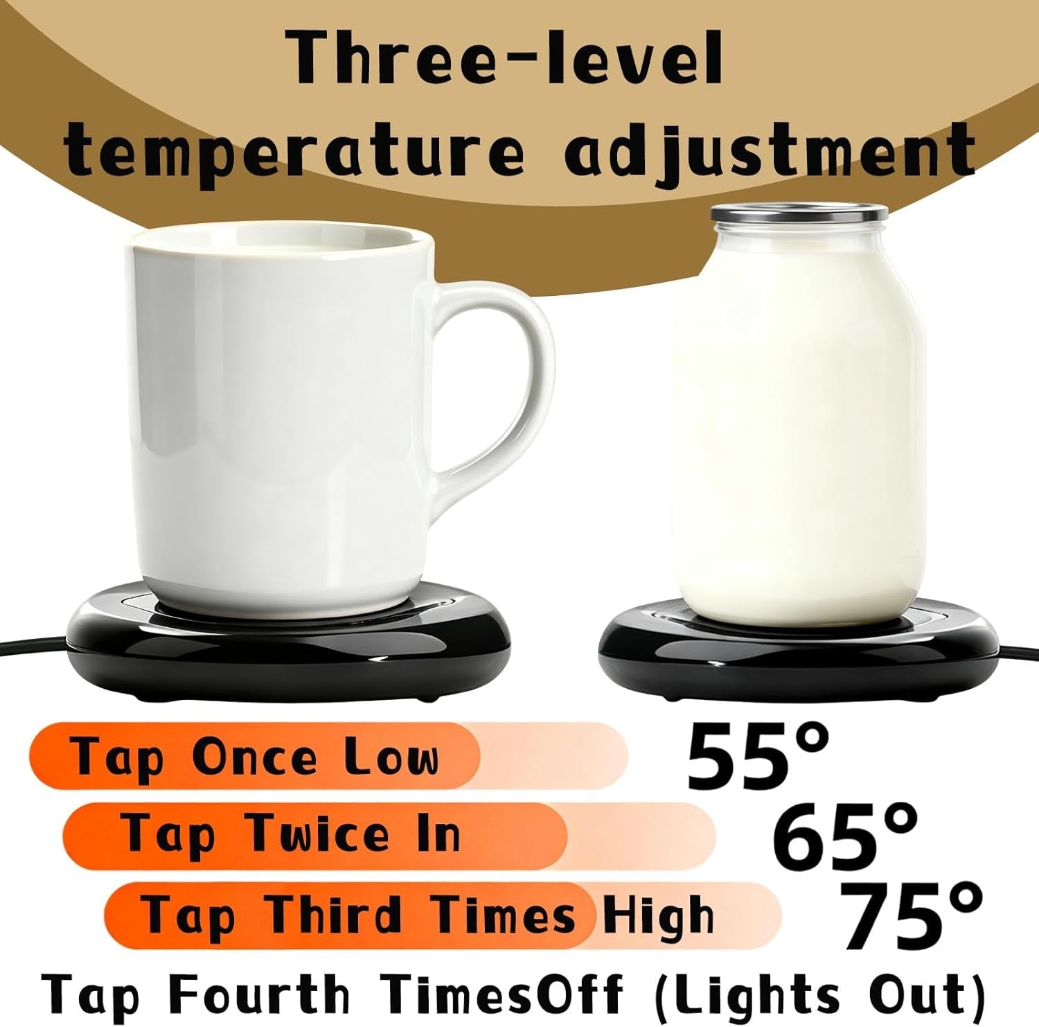 Green USB Coffee Mug Warmer 3 Temp Smart Touch 8H Auto Off