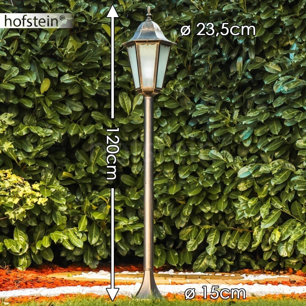 Garden Lamp Post Brown Gold 120cm Outdoor Lantern Light IP44 E27
