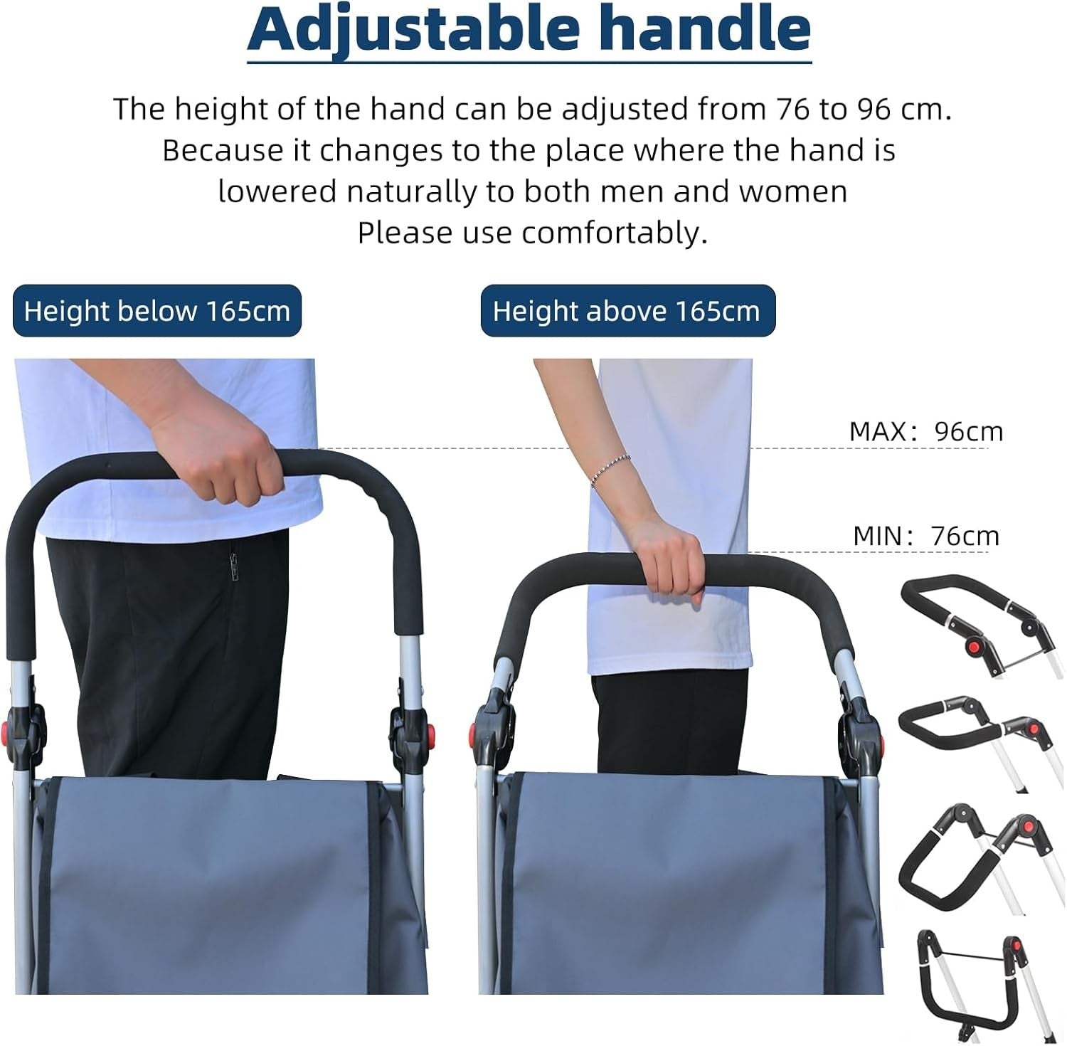 45L Folding 6-Wheel Grocery Trolley Aluminium Shopping Cart with Cooler Bag