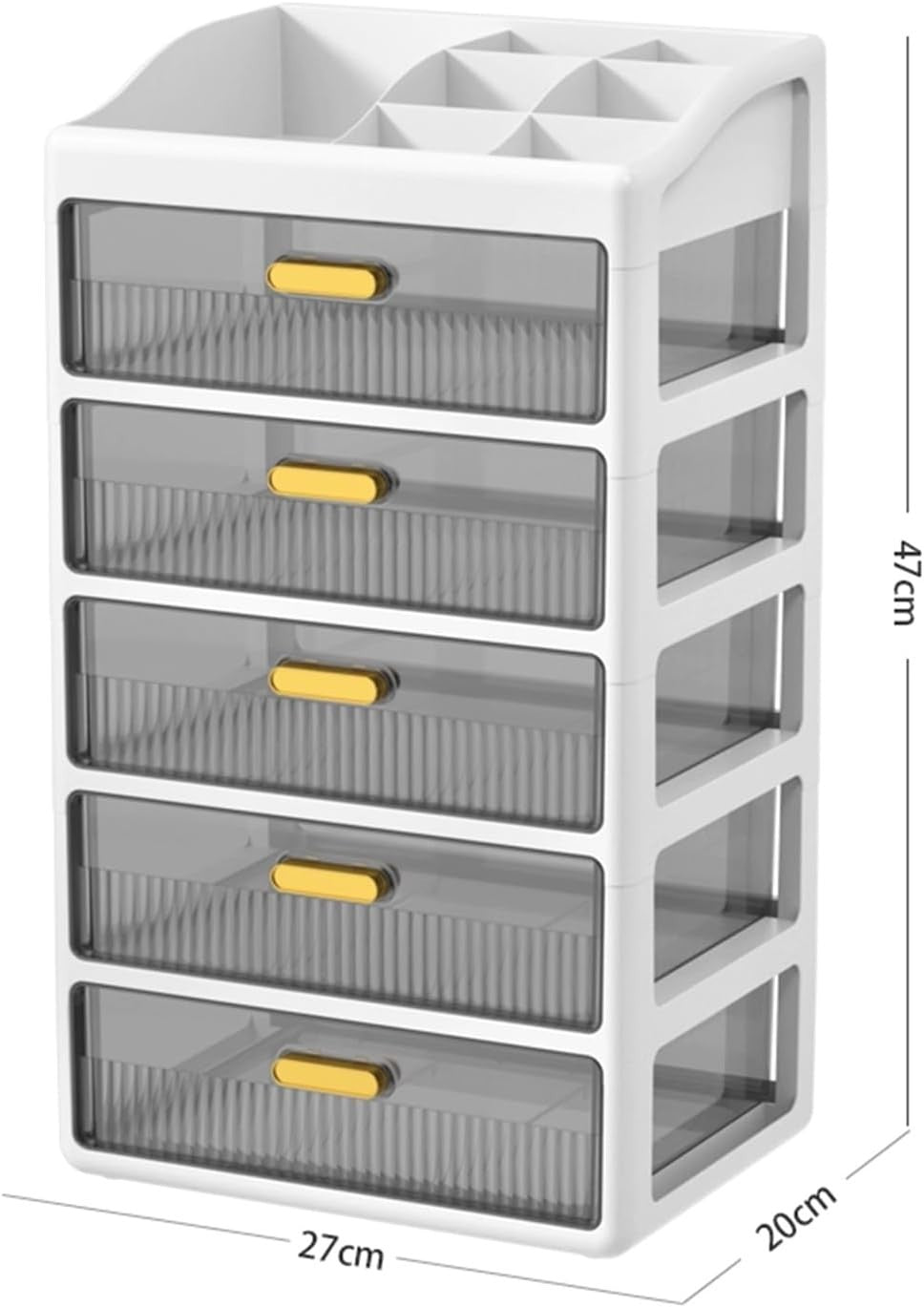 5-Layer White Desk Organizer Storage Drawers for Office, Makeup & Crafts
