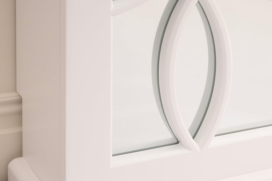 Luxury Mirrored Radiator Cover Bevelled Glass Cabinet Console Table White