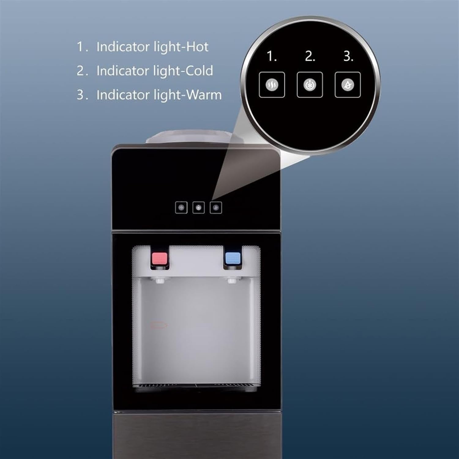 Water Cooler Dispenser Hot Cold Top Loading Child Lock Storage Cabinet