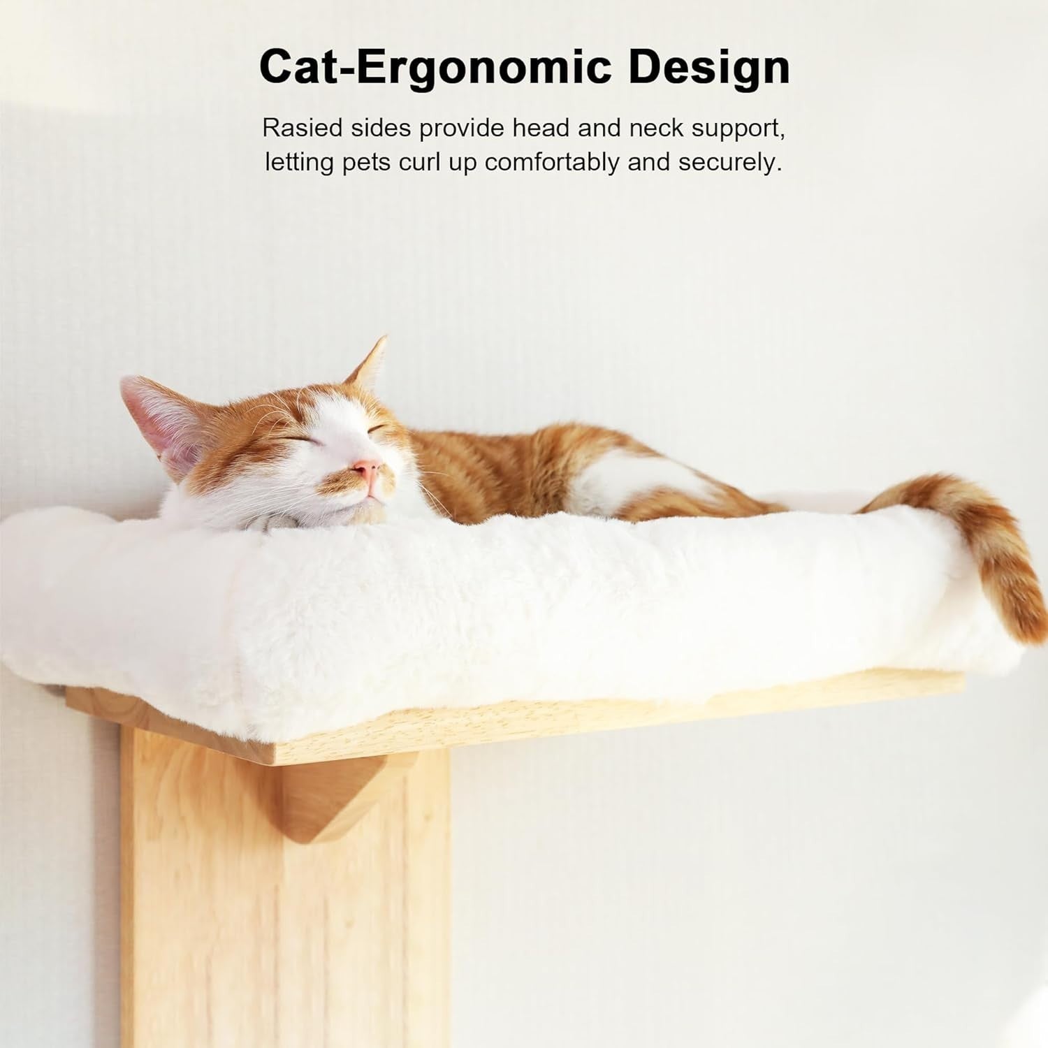 Cat Wall Shelves Tree Shape Floating Perch Wood Platforms w Cushion