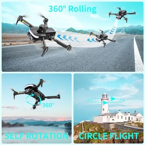 Foldable 4K Dual Camera Drone with Obstacle Avoidance & 2 Batteries
