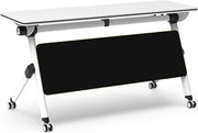 47x20" Flip-Top Mobile Conference Table – Folding Desk w/ Locking Wheels