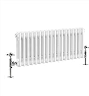 Double Column Horizontal Radiator 300x830mm White Cast Iron Style