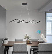 Wave LED Pendant Chandelier Light Remote Dimmable 40W Modern Flush Lamp