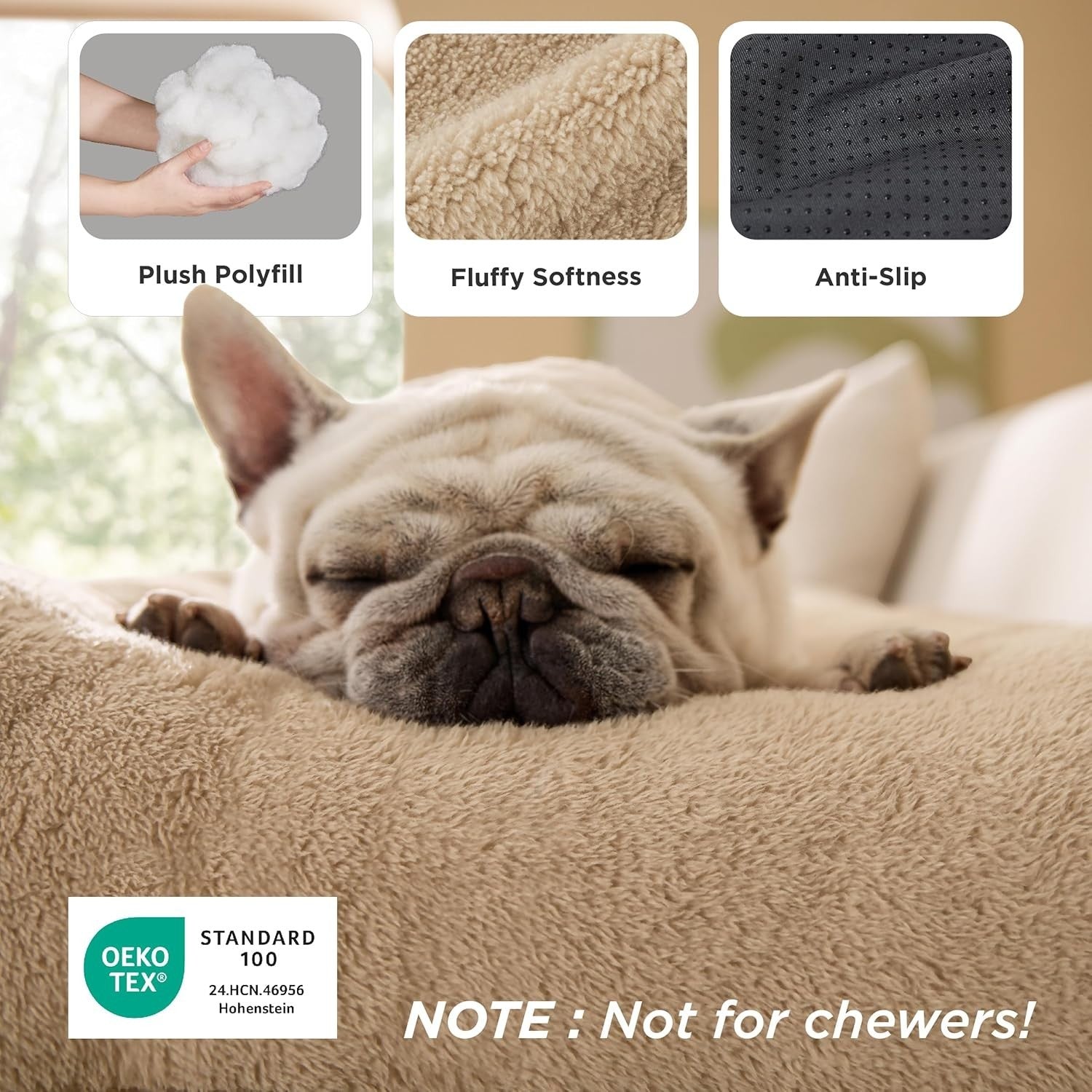 XL Dog Crate Bed 104x69cm Washable Calming Mattress