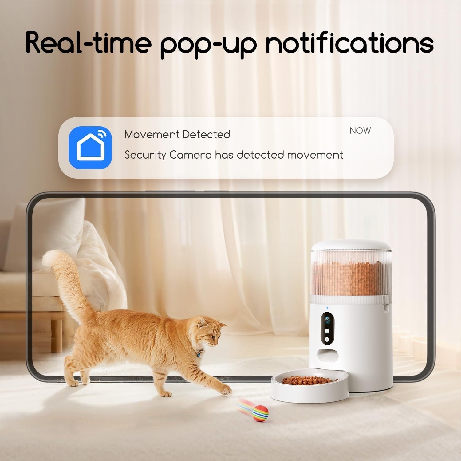 Automatic Cat Feeder Camera 3MP HD WiFi App Control 4L Food Dispenser