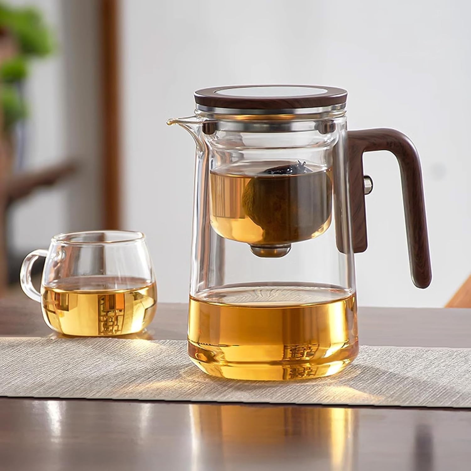 Glass Teapot with Infuser 800ml Tea Water Separation Tea Coffee Pot