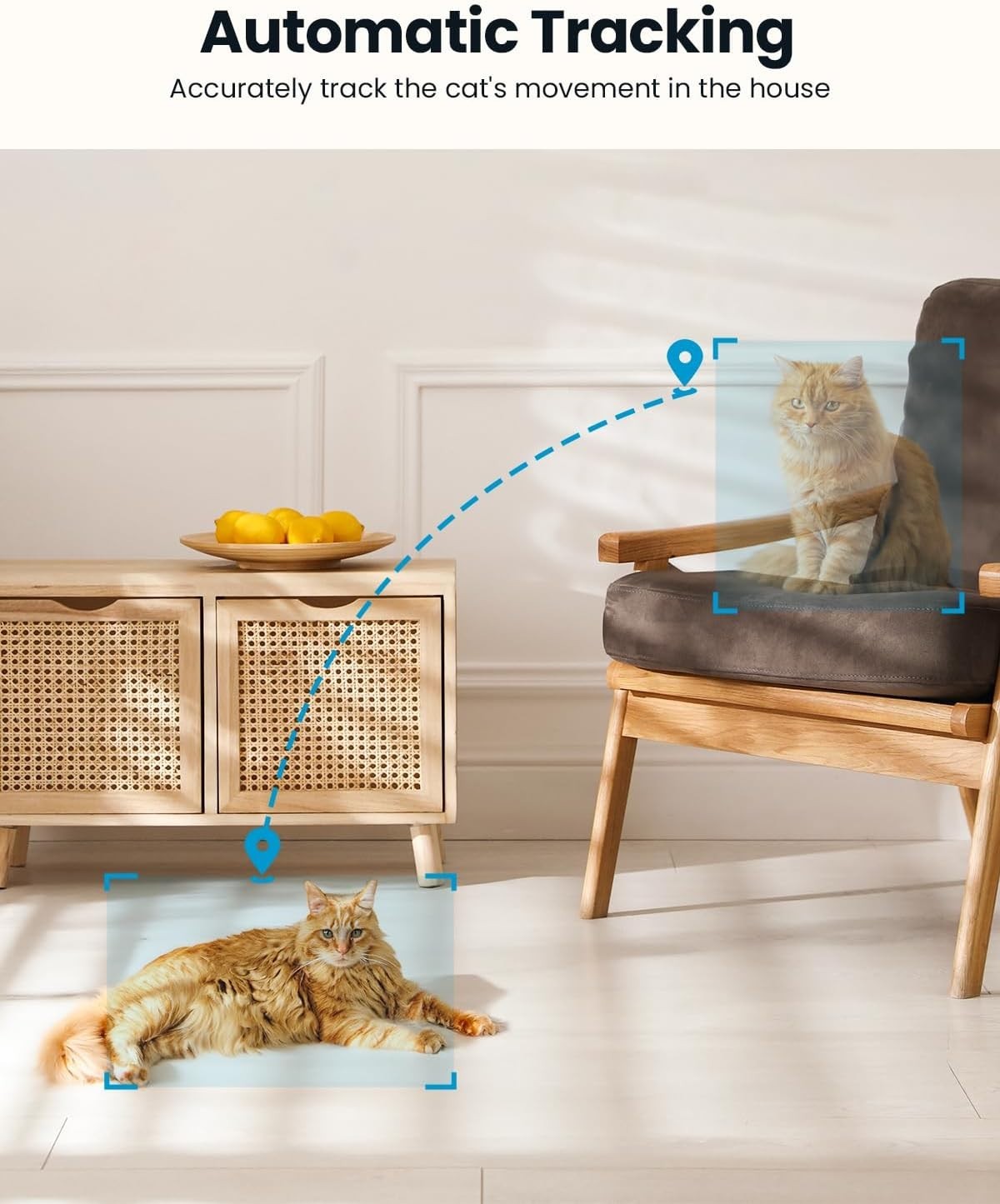 2 Pack 2K Indoor Security Cameras 360° PTZ WiFi Pet Baby Monitor