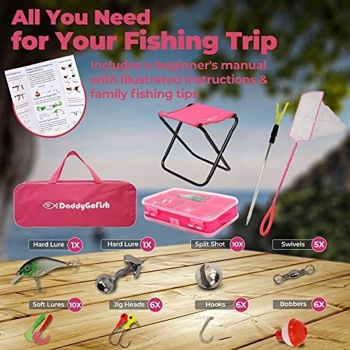 Kids Fishing Pole Combo Set Reel Tackle Box Chair Rod Beginner 4-5ft