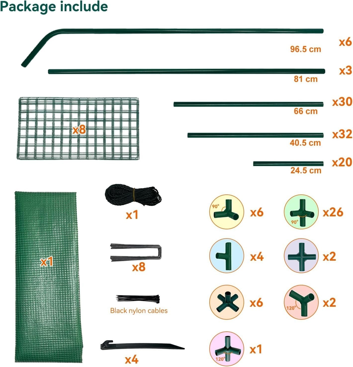 Walk-In Greenhouse 12 Shelves | Heavy-Duty Steel Frame | Reinforced PE Cover
