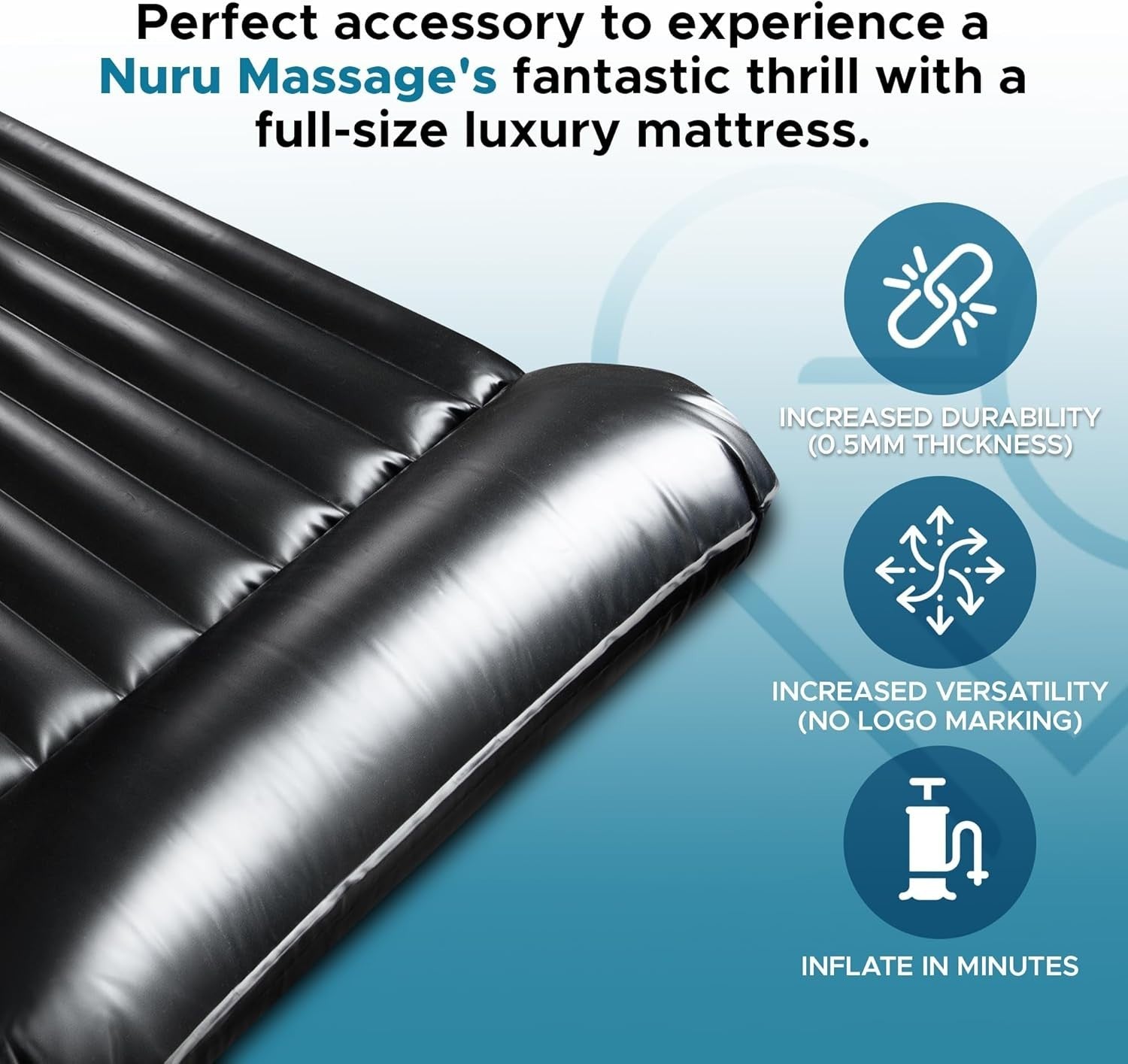Inflatable Nuru Massage Air Mattress Waterproof PVC 232x125x15cm