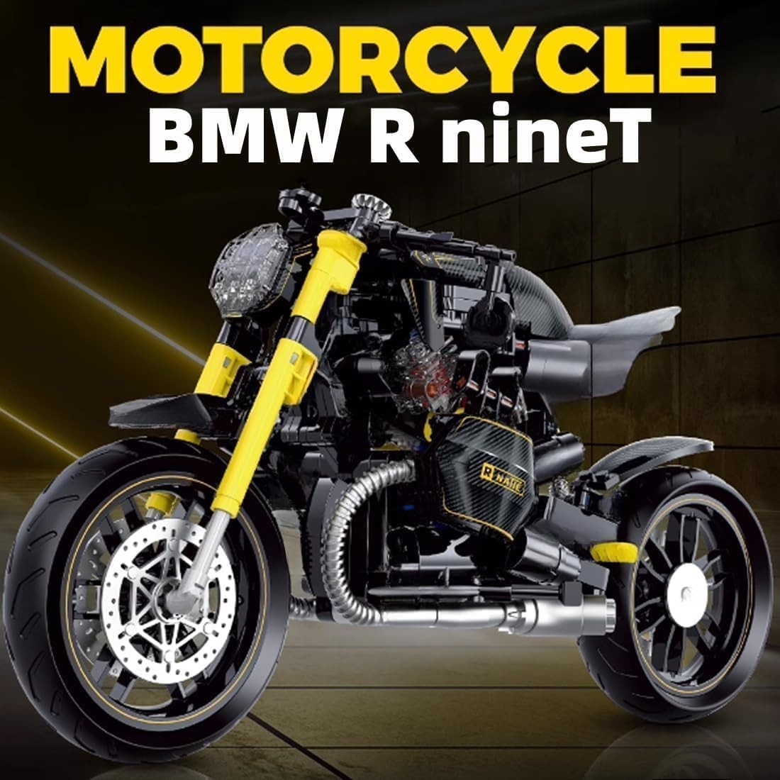 Motorcycle Building Block Kit 618 PCS, Realistic Model with Bright Colors