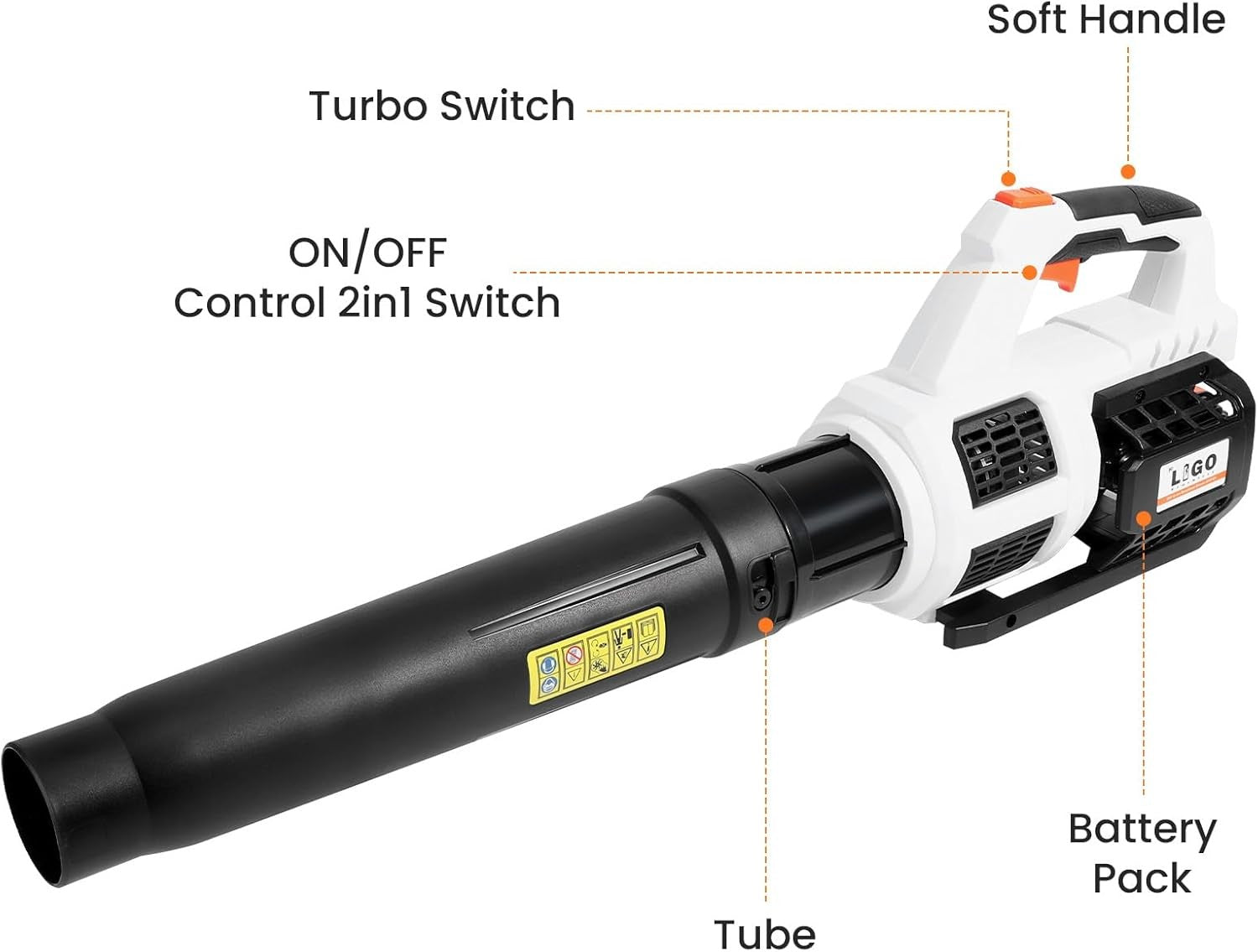 Cordless Leaf Blower 20V 4.0Ah Brushless Variable Speed Lightweight Lawn