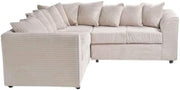 Cream Jumbo Cord Modular Dual Arm Corner Sofa 5-Seater Lounge