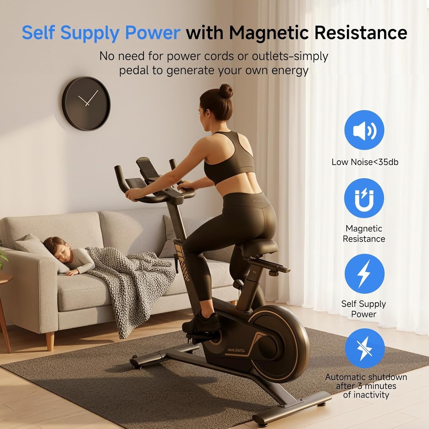 Folding Exercise Bike 40-Level Magnetic Resistance Quiet Home Fitness LED App