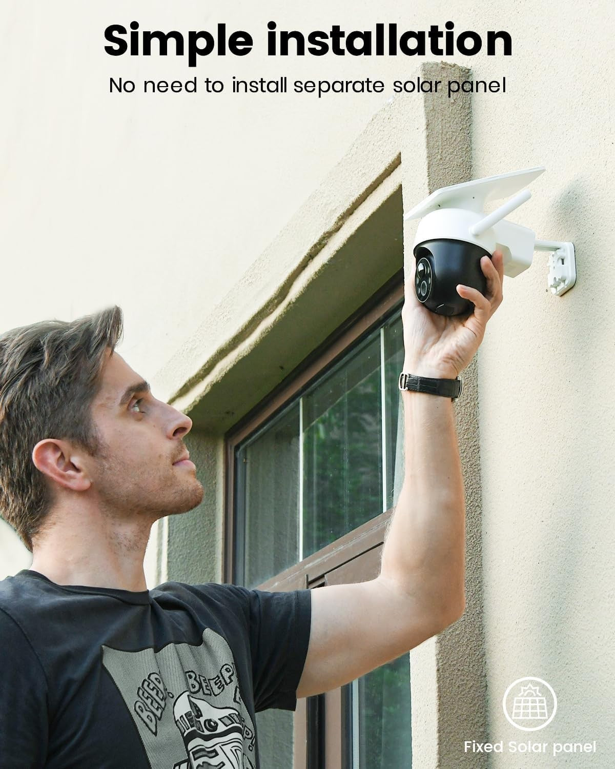 2K Solar Security Camera Wireless Outdoor PTZ AI Tracking Night Vision